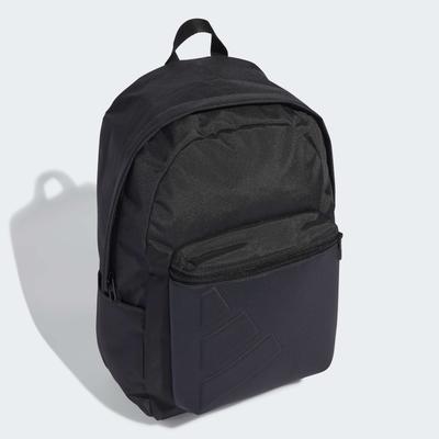 Rucksack ADIDAS PERFORMANCE "ESSENTIALS EMBOSSED LOGO", grau (carbon), Rucksäcke, Damen, Obermaterial: 100% Polyester, Rucksack, für Fitness und Freizeit, mit mehreren Taschen, aus Polyester
