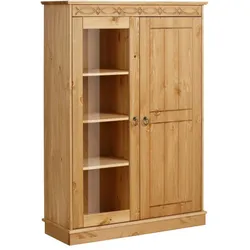 Highboard Wohnzimmerschrank mit Glastür in Kieferfarben