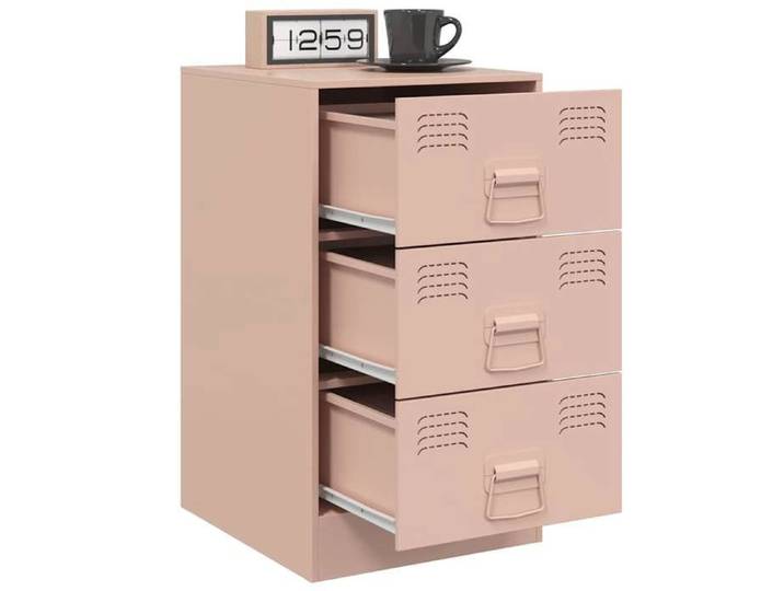 Cabinet de Lit Moderne Rose Table de chevet/nuit avec rangement rose 34 5x39x62 cm acier CC3752