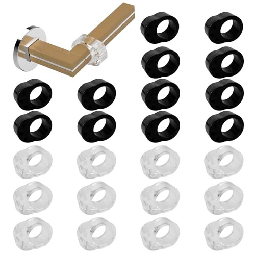24 stuks Deurstopper voor deurgreep en raambescherming - Transparant en Zwart