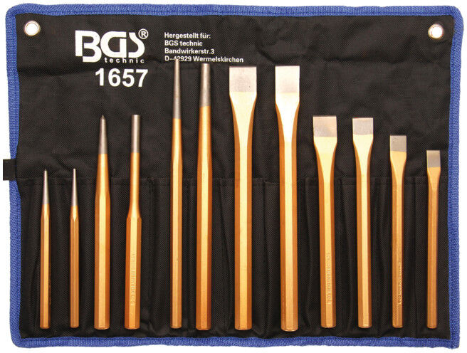 Jeu de chasse-goupilles, burins, pointeaux12 pièces BGS ; BGS technic (1657)