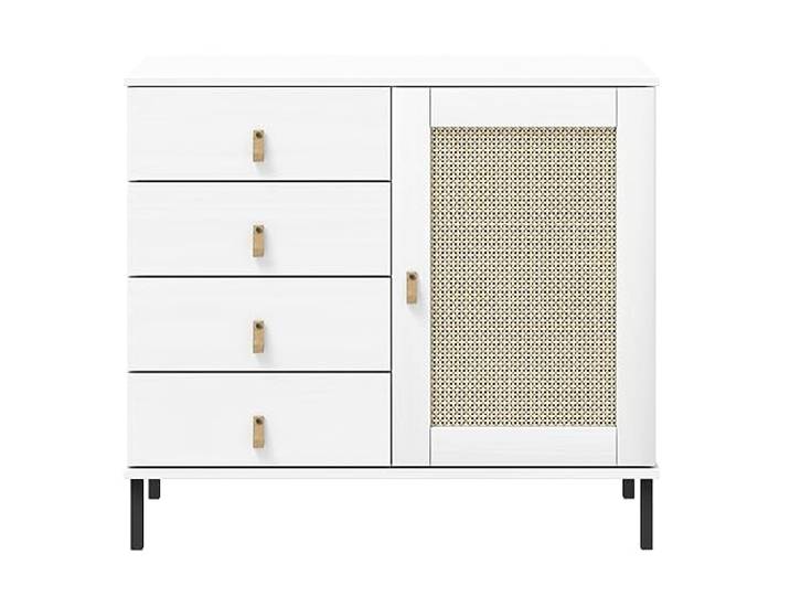 Woodroom Valenica - Sideboard Kiefer massiv lackiert 90x80x40 cm Kommode Schrank weiß