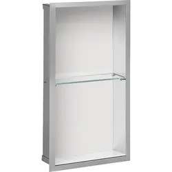 Wandnische 2 Fächer BxHxT: 324x624x150 mm weiße Glasrückwand Evenes