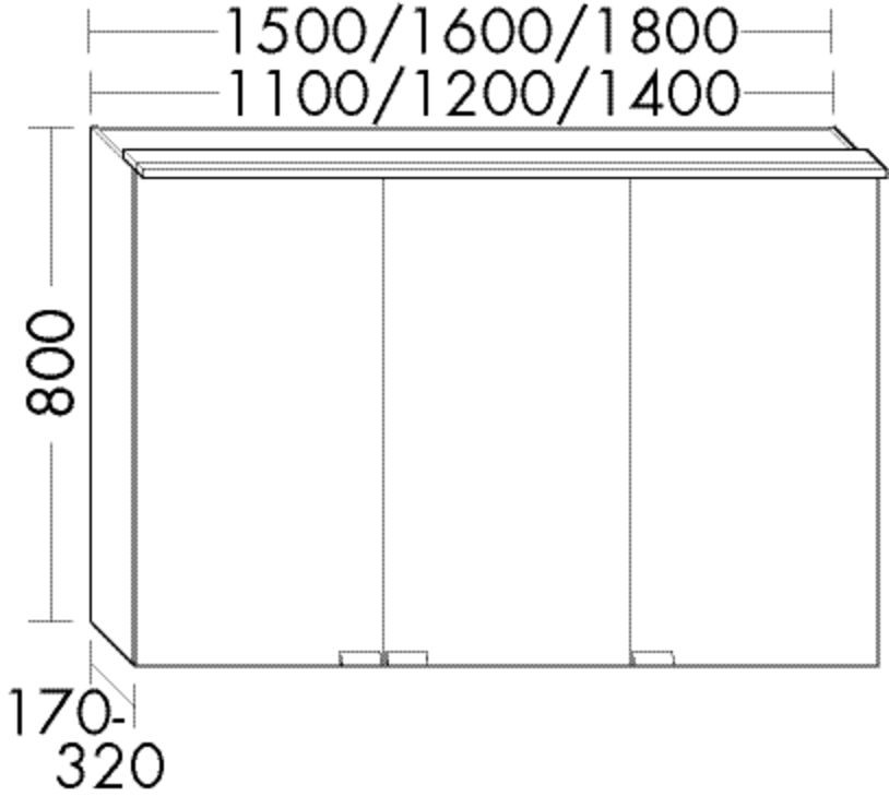Burgbad Spiegelschrank rc40 800x1600x170 Trend- oder RAL-Farbe HGL, SPMX160LF4533 SPMX160LF4533