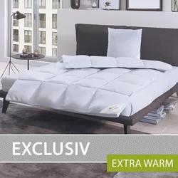 BettwarenShop Daunendecke Exclusiv extra warm, Füllung: 100% Daunen 155x200 cm