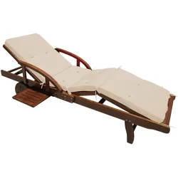 Casaria Deuba Auflage Sunlounger creme