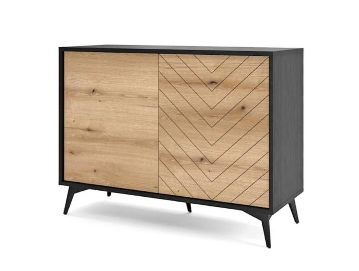 Kommode Jasper K104 Eiche Evoke/Schwarz 104x119x39 cm Jasper K104 - Kommode, Eiche Evoke, Schwarz, Breite 104 cm, Höhe 119 cm, Tiefe 39 cm