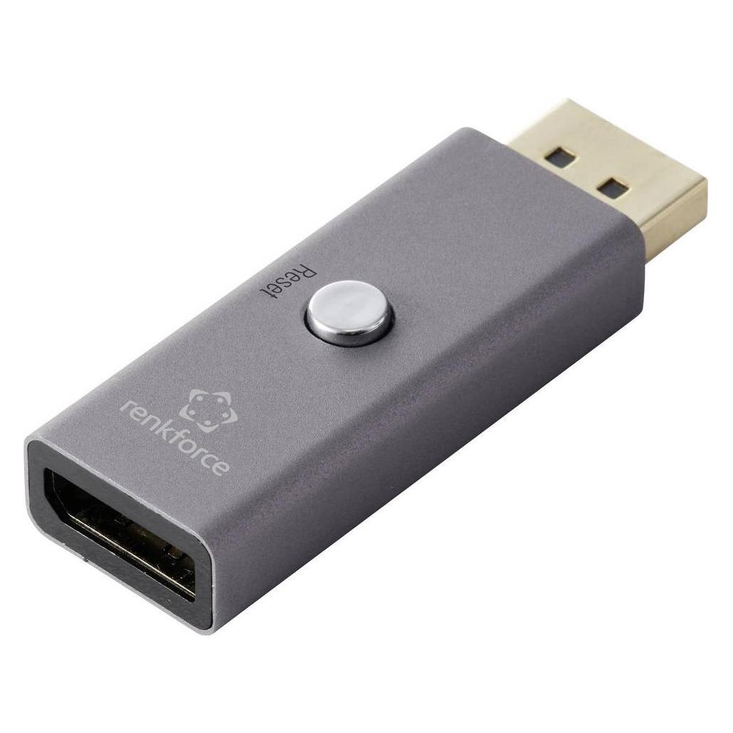 Renkforce DP 8K 60Hz EDID Emulator Aluminum shell Gold plated plug DisplayPort D (RF-6903988)