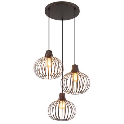 NOWA Hängeleuchte "MATEO", braun (rostfarben), Ø 50cm H: 120cm, 1 Stk., Leuchten, Hängelampe Esszimmer-Leuchte Esstischleuchte Wohnzimmer, Hängeleuchte