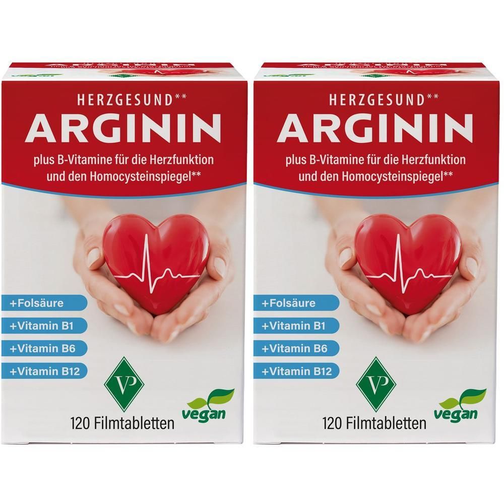 Arginin HERZGESUND+Vit.B1+B6+B12+Folsäure Filmtab. 2x 2x120 St Filmtabletten