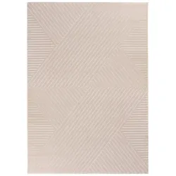 Teppich Flur Skulptural Pflegeleicht Waschbar Strapazierfähig Wohnzimmer Schlafzimmer Beige 140x200 cm – ILLER von Kadima Design