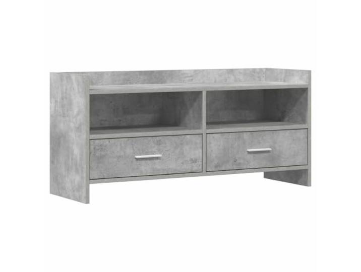 PUGYNBK TV-Schrank, 100 x 33 x 47 cm, Betongrau Robustes Holz, Metallgriffe, geräumige Aufbewahrung, rechteckiges Design, einfache Reinigung