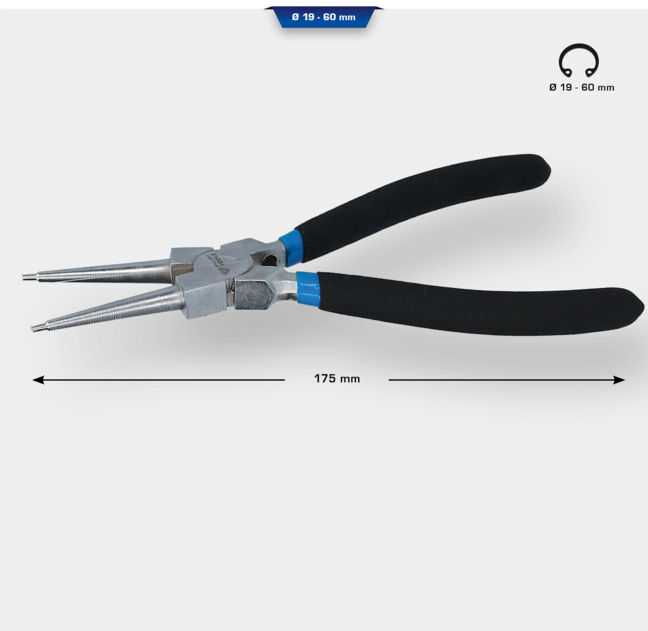 Brilliant Tools Pince à circlips intérieure droite, 175 mm (BT067003)