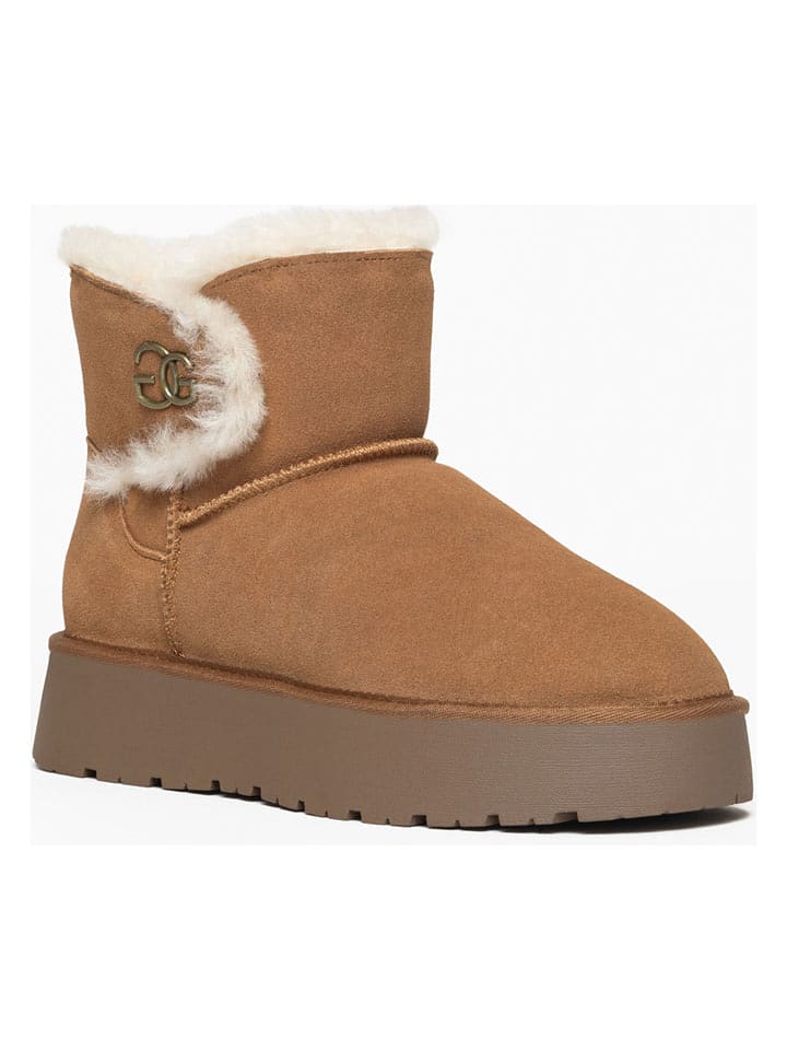 NICEBAY Leder-Winterboots "Labriela" in Hellbraun - 40