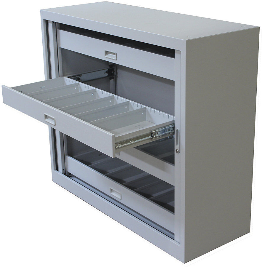 kaiserkraft AMA-Rollladenschrank, T-EU, geschweißt, lichtgrau, 20 TS, HxBxT 1050 x 1200 x 450 mm