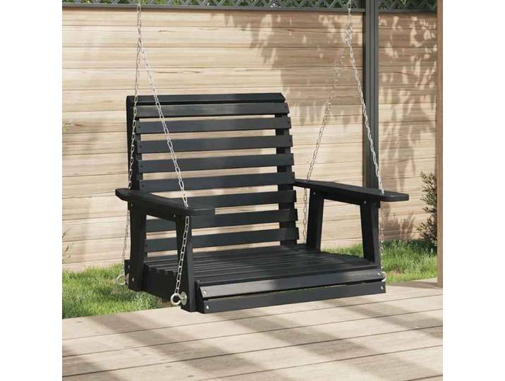 Chaise balançoire de jardin - 1 PC - Dossier ergonomique - chaînes en métal bois massif sapin V5158