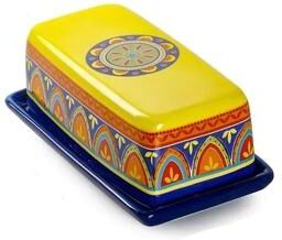 Uplift Essentials Artisanal Hand Painted Ceramic Butter Dish style B