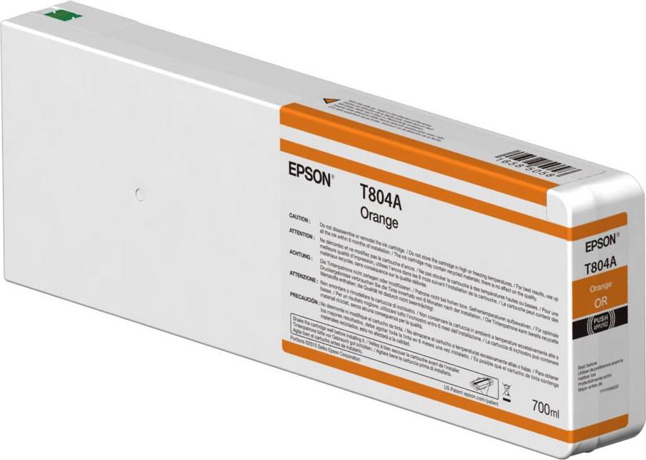 Epson Singlepack Orange T804A00 UltraChrome HDX 700ml, Orange, Tinte auf Pigmentbasis, 700 ml, 1 Stück(e), Einzelpackung