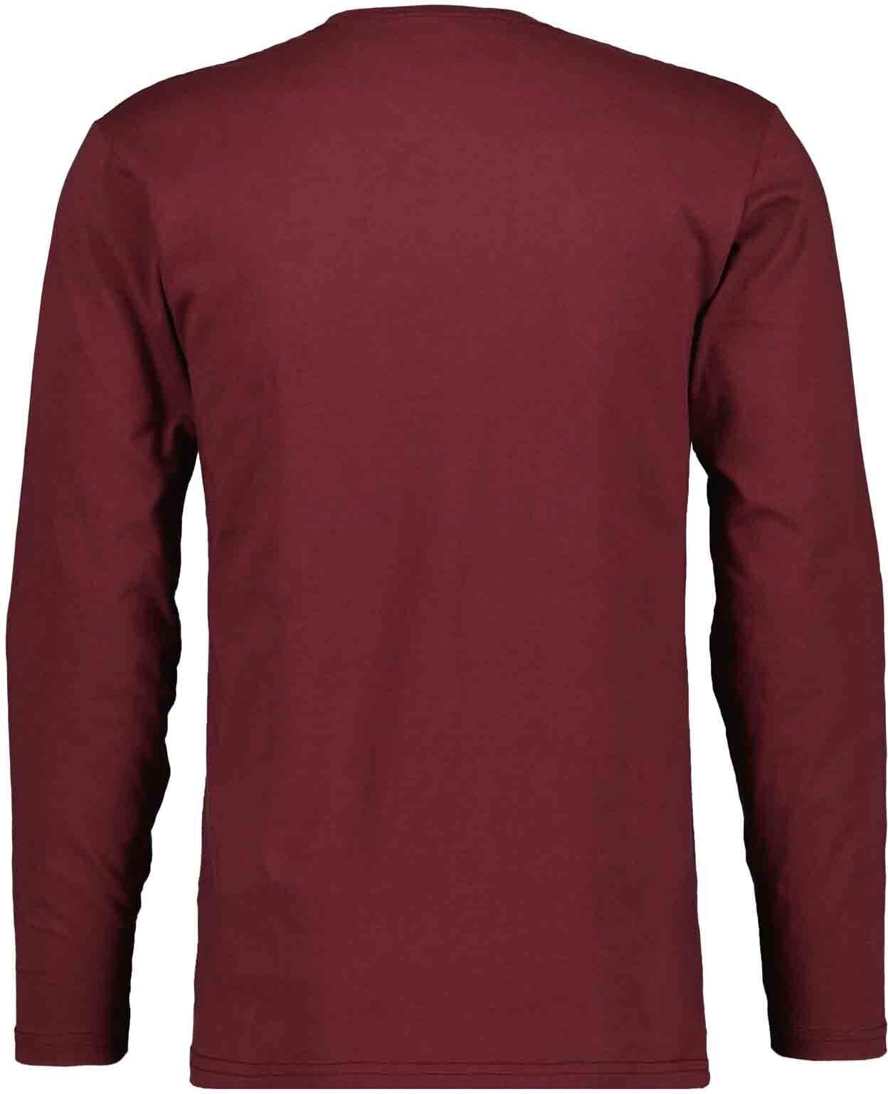 Langarmshirt RAGMAN, Herren, Gr. XXL, rot (barolo, 684), Jersey, Baumwolle, regular fit, Rundhals, Shirts Langarmshirt barolo, 684 XXL