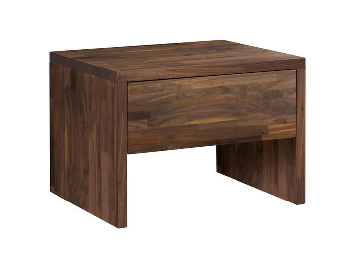Hasena Nachtschrank, Nussbaum, Holz, Nussbaum, massiv, 1 Schublade(n) Schubladen, 48x35x40 cm, Holzmöbel, Holztische, Nachttische Holz