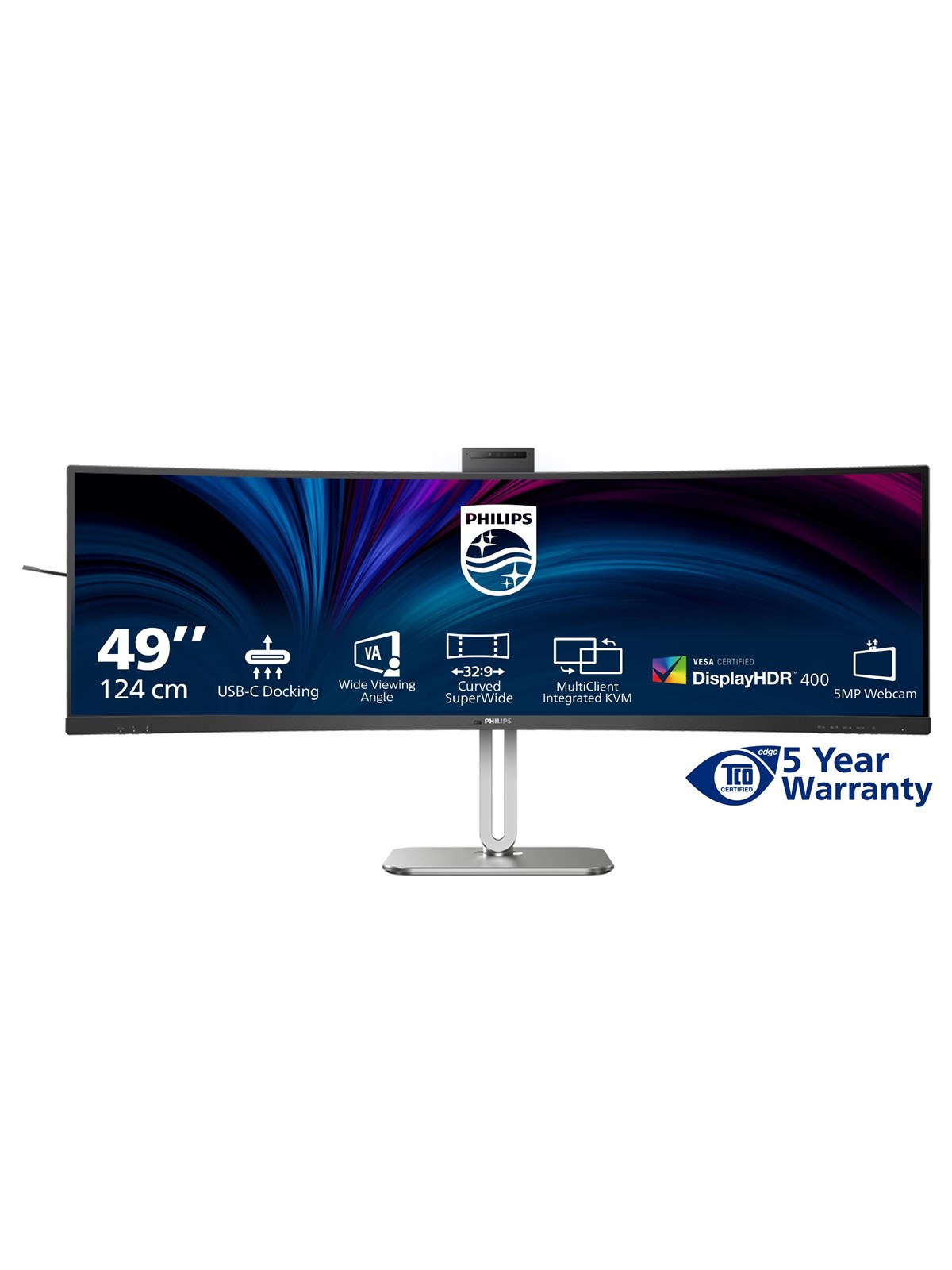 49" Philips 49B2U5900CH - 5120x1440 - 75Hz - VA - 100W USB-C - KVM switch