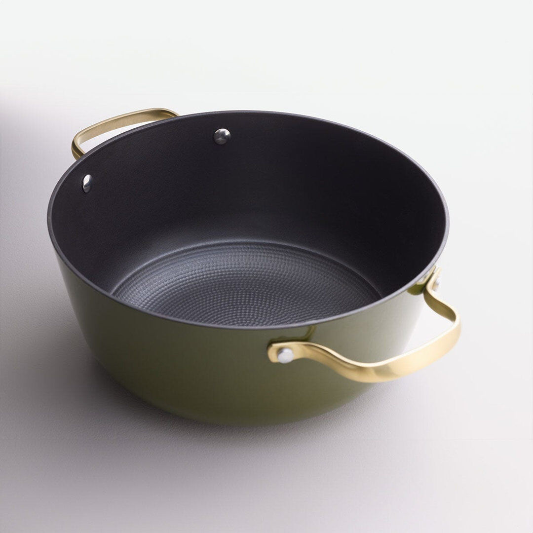 Stellar Cast Light 3L Cast Iron Round Dutch Oven Green/Brushed Gold 3L
