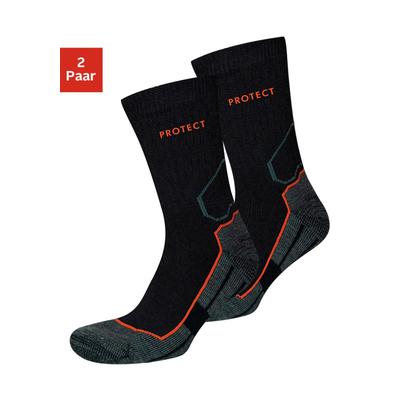 Arbeitssocken H.I.S "Funktionssocken Wandersocken, Herren Socken", Herren, Gr. 39-42, schwarz (schwarz, grau), Baumwolle, Elasthan, Polyacryl, Polyamid, Polyester, unifarben, elastisch, Socken, für optimalen Schutz in Arbeitsschuhen