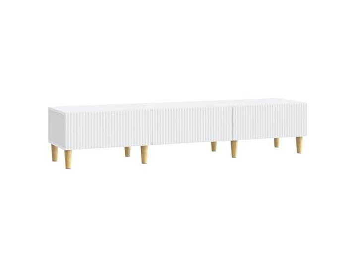 Favemtsl TV Board Weiß 147x34,5x30 cm TV-Schrank Holzwerkstoff Modernes Unterhaltungszentrum für Wohnzimmer mit 3 Schubladen und integrierter Kabelführung für saubere TV-Möbel.