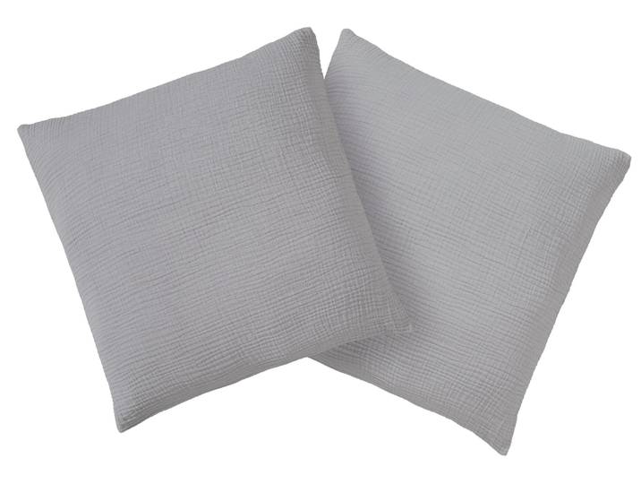 Kissenbezug GOODPRODUCT Bailee , grau, B:50cm L:50cm, Musselin, Obermaterial: 100% Baumwolle, Kissenbezüge, Kissenbezug, weiche Musselin-Qualität, 50x50 cm, Hotelverschluss