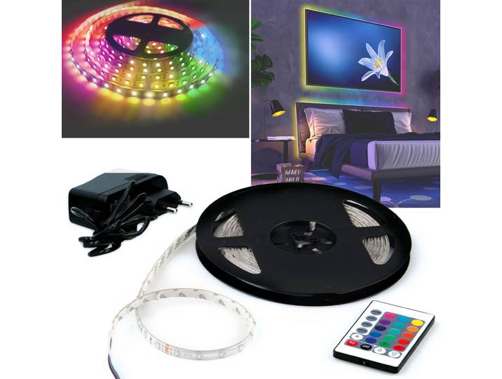 LED-Streifen, 3m, RGB, inkl. Fernbedienung