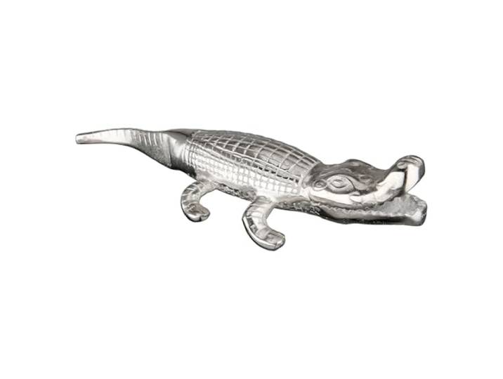 Casablanca Figur Spike Krokodil - Aluminium - silberfarben antikfinish - strukturiert - Breite 58cm - Dekoration - Wohnaccessoire - Geschenk - Skulptur