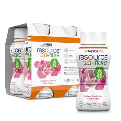 Resource 2.0+fibre Erdbeere 4x200 ml Flüssigkeit