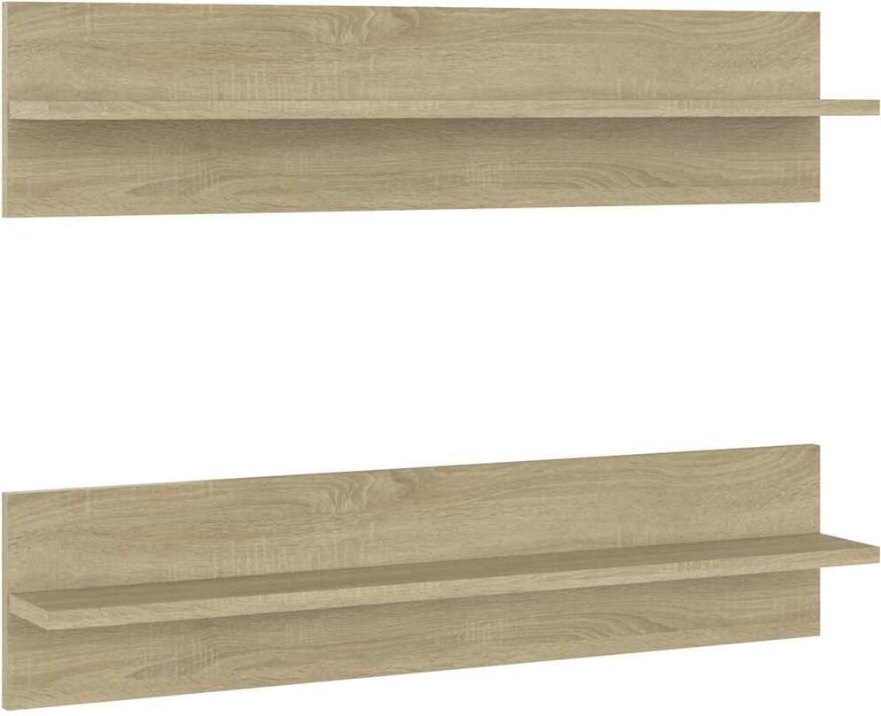 vidaXL Étagères murales 2 pcs Chêne sonoma 80x11,5x18 cm