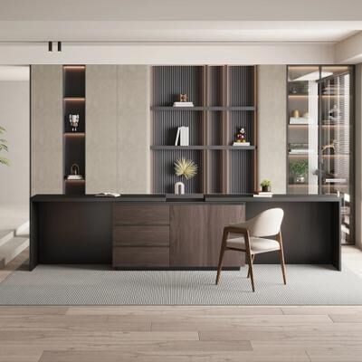 Unbrand Home Office Desk Expandable Executive Desk With Storage Drawers And Cabinets