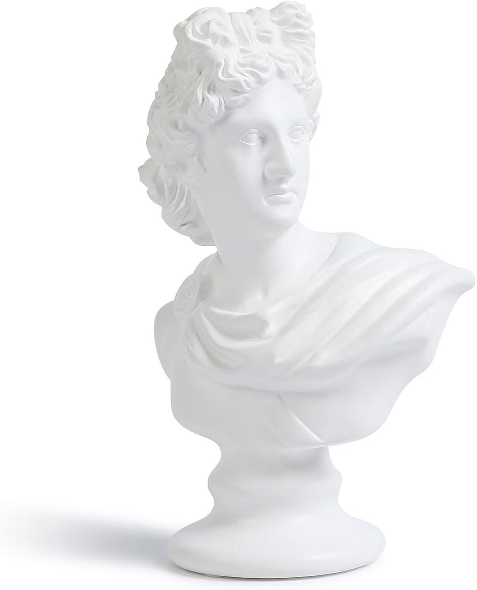 Klassieke Buste Sculptuur Hoofd Standbeeld - Griekse God van Licht & Poëzie Decoratie voor op tafel