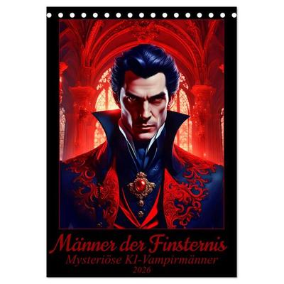 Männer der Finsternis - Mysteriöse KI-Vampirmänner (Tischkalender 2026 DIN A5 hoch), CALVENDO Monatskalender