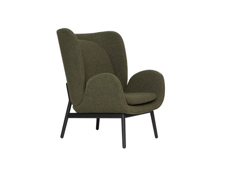 Fogia Embrace Large Sessel Eichenbein Stoff Barnum pine 9, schwarz gebeizt