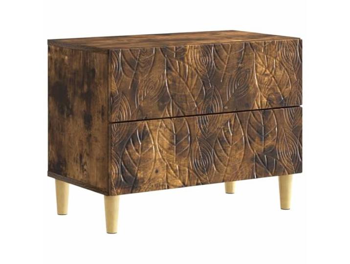 Heofavd Nachttisch Geräucherte Eiche 62x34,5x48 cm mit 2 Schubladen