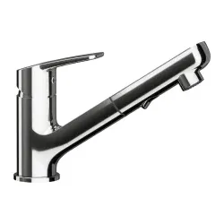 DAJA Chrom ( 522120CHR ) Ausziehbarer Auslauf HD Strahl-Brausefunktion Schwenkbereich 120°