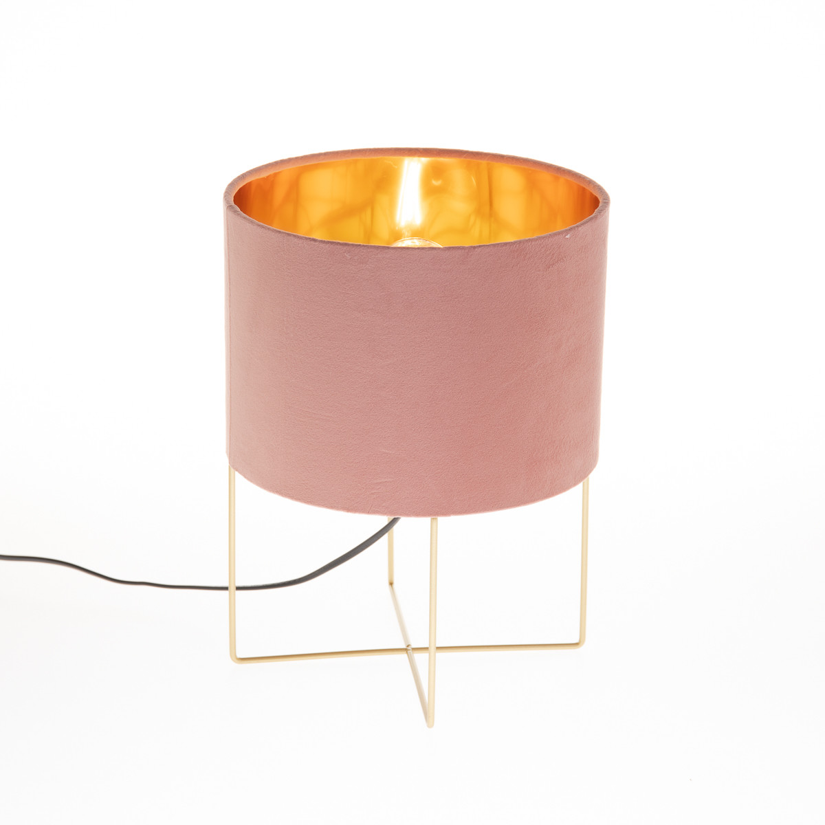 Honsel Rosalina Moderne tafellamp roze met goud