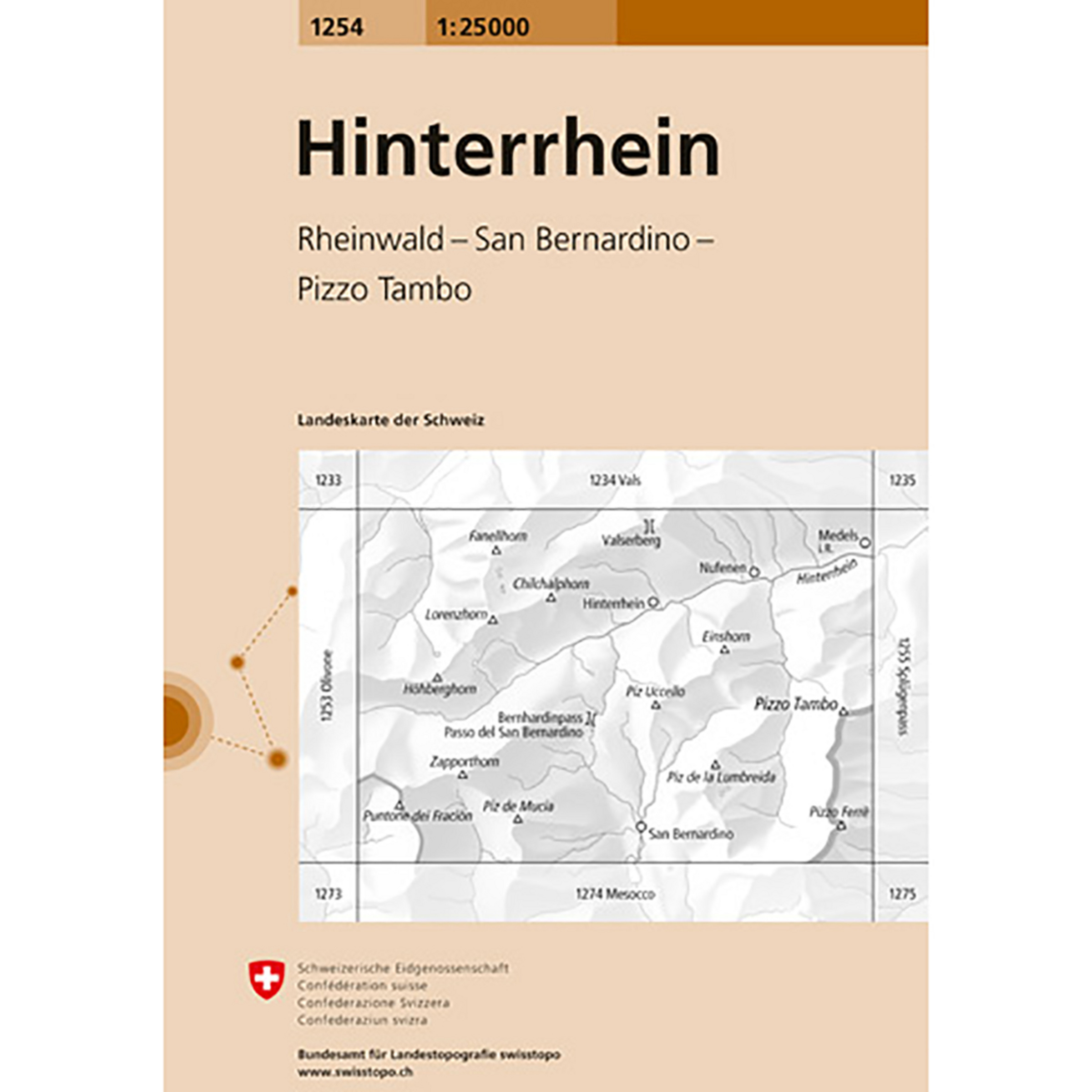 Swisstopo Hinterrhein 1254 Landeskarte 1:25 000 Topografische Karten