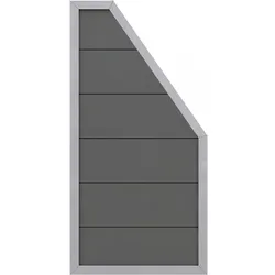 TraumGarten Sichtschutzzaun DESIGN WPC ALU Anschluss Anthrazit/Silber Sichtschutz Lamellenzaun