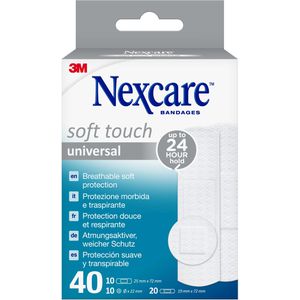 Nexcare Pflaster 3M Soft Touch Universal 40 Strips, elastisch, atmungsaktiv, 3 Größen