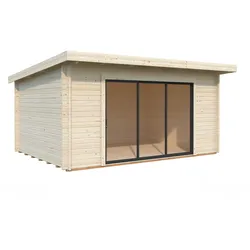 Palmako Gartenhaus Lea 14,2 m2 mit Schiebetür - 44 mm naturbelassen