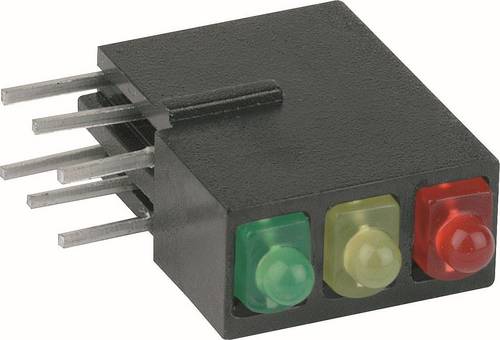 Mentor Mehrfach LED-Anzeige 1905.8880 LED-Baustein 12.5mm Grün 3mm 17 mcd 20mA 2.2V R=3-Fach, RM=3,3