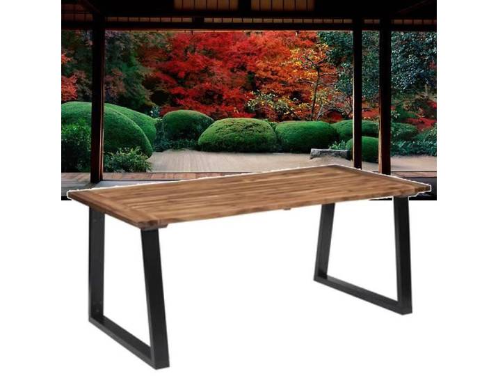 Table de salle à manger - Vogue LEC - Bois d'acacia massif - Style industriel - 180x90 cm