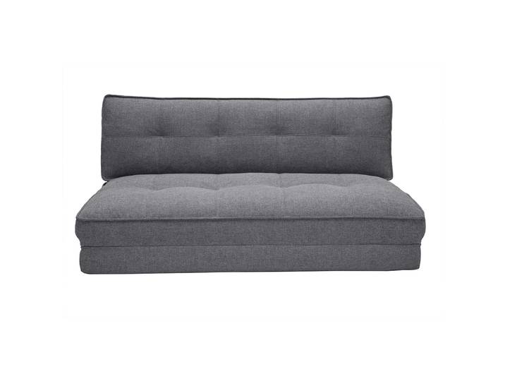 Chauffeuse 2 places convertible en tissu gris SALLY