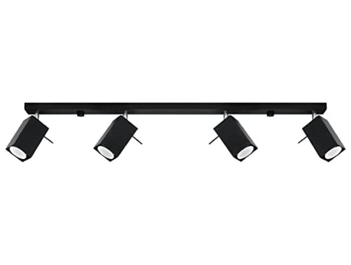 SOLLUX lighting Plafonnier spot de plafond en acier - 4 flammes - Ampoule LED - Noir Merida