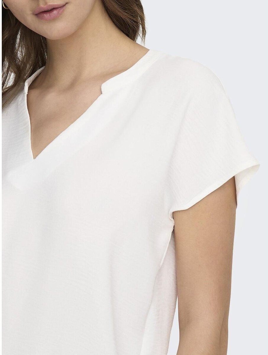 JDY Blouse encolure V, manches courtes