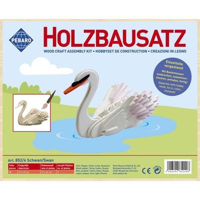 PEBARO 852/4 - Holzbausatz Schwan, 38 Teile, Holzkonstruktion zum Zusammenstecken